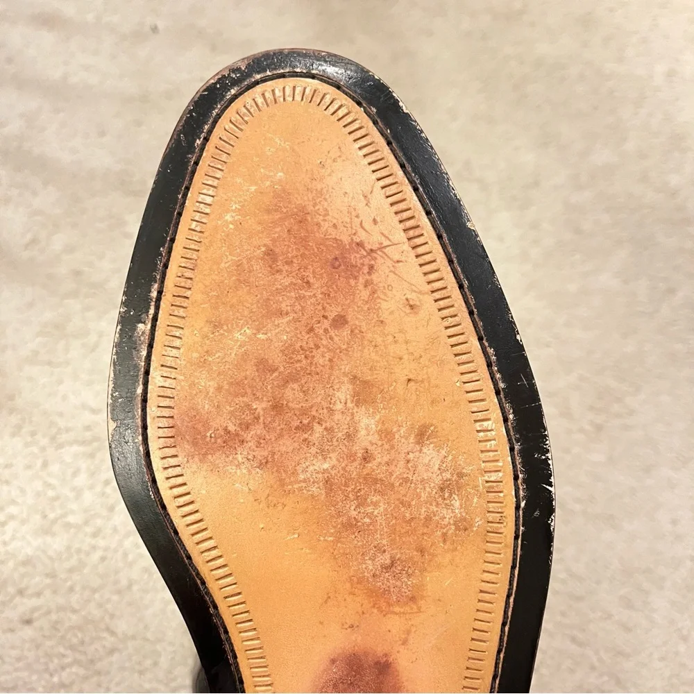 Cole Haan Men’s Black Patent Leather Oxford Formal Shoes Toe Cap‎ EUC Size 13